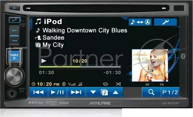 Автомагнитола CD DVD ALPINE IVE W530BT 2DIN 4x50Вт