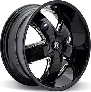 Диск автомобильный HARP Y-18 9.5X20/6X139.7 ET15 D108.1 GLOSSY-BLACK__CHROME-ATTACHMENT