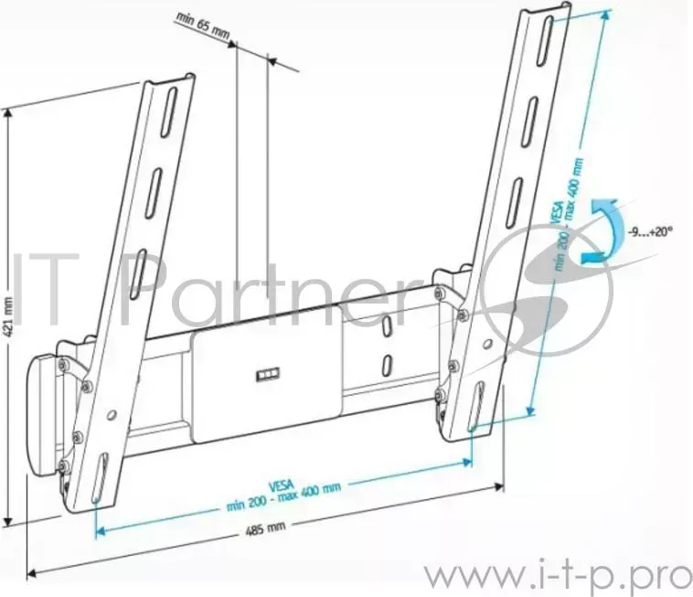 Кронштейн для телевизора HOLDER LCD T4612 черный 32" 65" макс.40кг настенный наклон