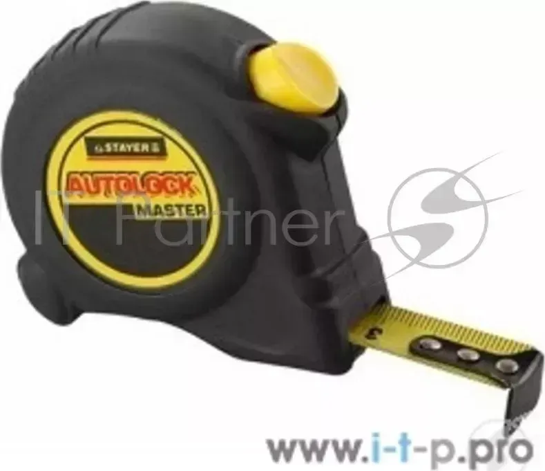 Рулетка STAYER "AUTOLOCK", обрезиненный корпус, 3мх16мм 2 34126 03 16