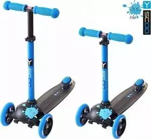 Самокат Y-Scoo RT TRIO DIAMOND 120 Monsters 3 высоты с блокировкой колес blue Ziggi