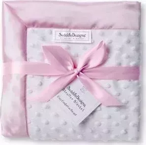 Плед SwaddleDesigns детский флис Stroller Blanket WH Plush/PK Velvet (SD-179PP)