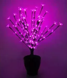 Светодиодная композиция Light "Цветок в горшке" цветы сакуры розовый 60 см, 94 led чёрный провод