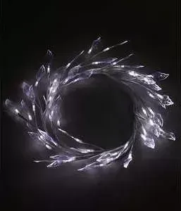 Светодиодная композиция Light "Венок с прозрачными листьями" 30 см, 24V, белый провод