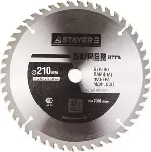 Диск пильный STAYER Super-Line 210х30мм 48Т (3682-210-30-48)