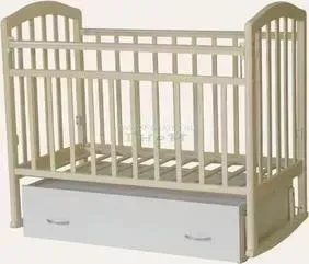 Кроватка детская Антел маятник Щенки Алита 4 а/с поперечное качание закрытый ящик слоновая кость