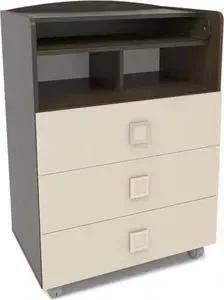 Комод СКВ Компани "СКВ 1" полка/3 ящика (венге/бежевый) 700028-9