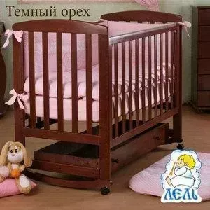 Кроватка детская Кубаньлесстрой Ромашка ящик тёмный орех АБ 16.1