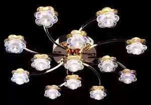 Люстра EUROSVET 4853/13 золото/синий+красный+фиолетовый
