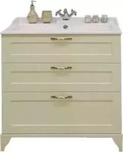 Тумба с раковиной АКВАТОН с Леон 80 Н дуб бежевый (1A187801LBPR0 + 1A708031FB010)