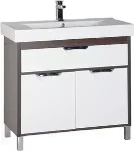 Тумба с раковиной AQUANET с Гретта 90 белый/венге (177068+177118)