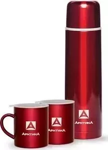 Термос Арктика с 2-мя кружками красный 102-1000S