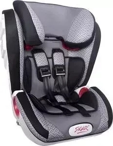 Автокресло SIGER ART Индиго ISOFIX серый лабиринт, 1-12 лет, 9-36 кг, группа 1/2/3