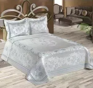 Покрывало Do and Co Roses 260х260 + 2 наволочки 50х70 светло-голубой (8888)