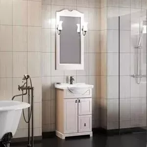 Тумба с раковиной OPADIRIS с Клио 50 белый с оттенком (Z0000002941 + Z0000008139)