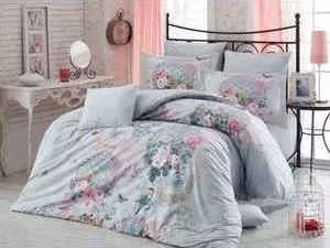Комплект постельного белья Hobby home collection Евро, поплин, 3D Serefina, бирюзовый (1501000936)