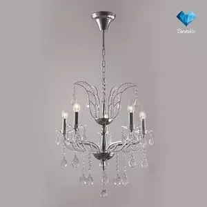 Подвесная люстра EUROSVET 10047/5 хром/прозрачный хрусталь Strotskis