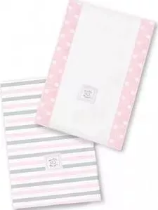 Полотенчики SwaddleDesigns Baby Burpie Set Pink Simple Stripes (SD-621PP)