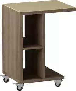 Стол журнальный MetalDesign Смарт MD 741.04.10 корпус-ясень темный / стекло-крем