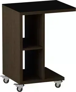 Стол журнальный MetalDesign Смарт MD 741.02.01 корпус-венге / стекло-черный