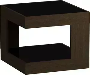 Стол журнальный MetalDesign Смарт MD 746.02.01 корпус-венге / стекло-черный