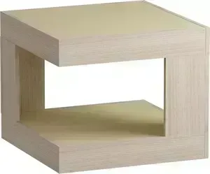 Стол журнальный MetalDesign Смарт MD 746.05.10 корпус-ясень светлый / стекло-крем