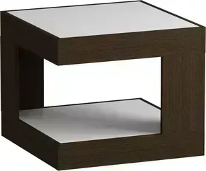 Стол журнальный MetalDesign Смарт MD 746.02.11 корпус-венге / стекло-белый