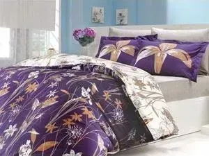 Комплект постельного белья Hobby home collection Евро, поплин, Clarinda, фиолетовый (1501000085)