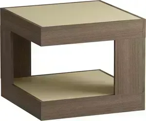 Стол журнальный MetalDesign Смарт MD 746.04.10 корпус-ясень темный / стекло-крем