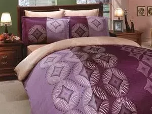 Комплект постельного белья Hobby home collection Евро, сатин, Gris, фиолетовый (1501000311)