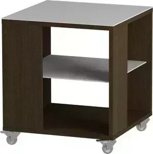 Стол журнальный MetalDesign Смарт MD 732.02.11 корпус-венге / стекло-белый