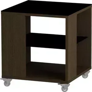 Стол журнальный MetalDesign Смарт MD 732.02.01 корпус-венге / стекло-черный