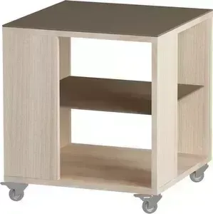 Стол журнальный MetalDesign Смарт MD 732.05.04 корпус-ясень светлый / стекло-ясень шимо