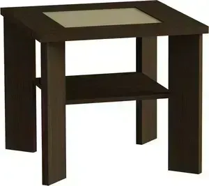 Стол журнальный MetalDesign Смарт MD 735.02.10 корпус-венге / стекло-крем