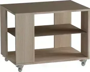 Стол журнальный MetalDesign Смарт MD 733.05.04 корпус-ясень светлый / стекло-ясень шимо