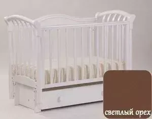 Кроватка детская Кубаньлесстрой Азалия с ящиком маятник продольного качания светлый орех БИ 10.3