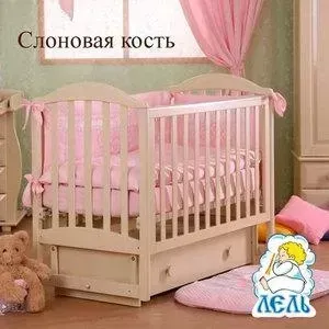 Кроватка детская Кубаньлесстрой Лилия поперечный маятник/ящик слоновая кость/стразы Д002 АБ 17.2