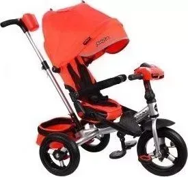Трехколесный велосипед MOBY KIDS New Leader 360 12x10 AIR Car, красный (641209)