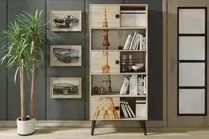 Стеллаж ТриЯ Тип 11 с рисунком дуб сонома