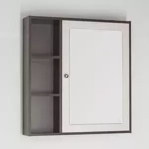 Зеркальный шкаф Style line Кантри 75 венге, лен белый (2000949041032)