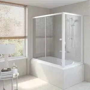 Душевая шторка на ванну Vegas Glass ZV+ZVF 170*90 01 01 профиль белый стекло прозрачное