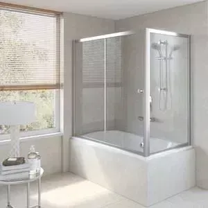 Душевая шторка на ванну Vegas Glass ZV+ZVF 160*70 08 01 профиль глянцевый хром стекло прозрачное