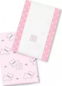 Полотенчики SwaddleDesigns Baby Burpie Set Pink Gray Doggie (SD-611P)