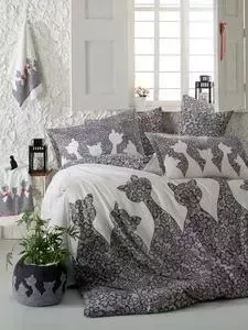 Комплект постельного белья Hobby home collection Евро, поплин, Jazz, черный (1607000136)