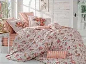 Комплект постельного белья Hobby home collection 1,5 сп, поплин, Flora, персиковый (1501001090)