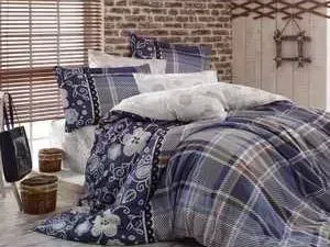 Комплект постельного белья Hobby home collection Евро, сатин, Monica, синий (1501001140)