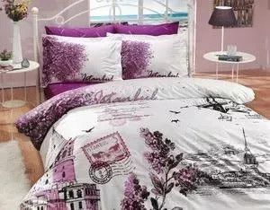 Комплект постельного белья Hobby home collection 2-х сп, поплин, Istanbul Panaroma, фиолетовый (1501000660)