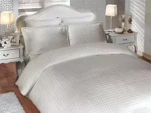 Комплект постельного белья Hobby home collection Евро, бамбук, Diamond Houndstooth, кремовый (1501000003)