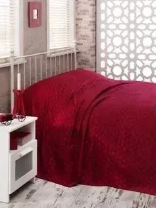 Покрывало Hobby home collection 2-х сп, бамбук, Diamond spot, бордовый (1501000364)
