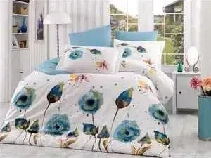 Комплект постельного белья Hobby home collection 1,5 сп, поплин, Veronika, бирюзовый (1501000885)